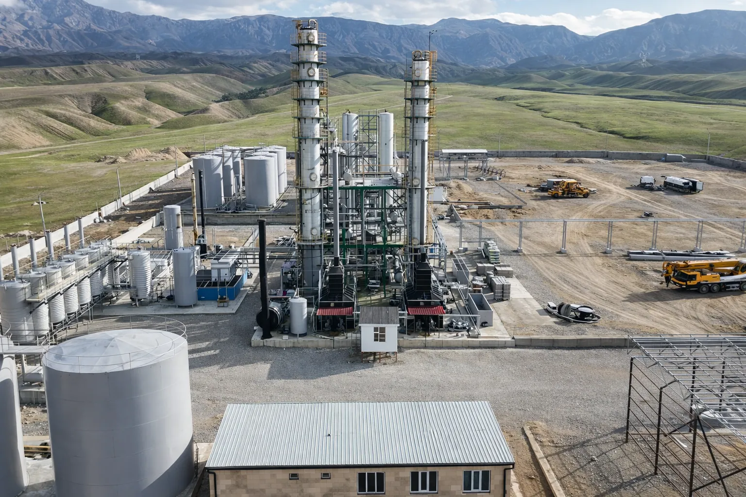 K-NPZ refinery drone view with mountains